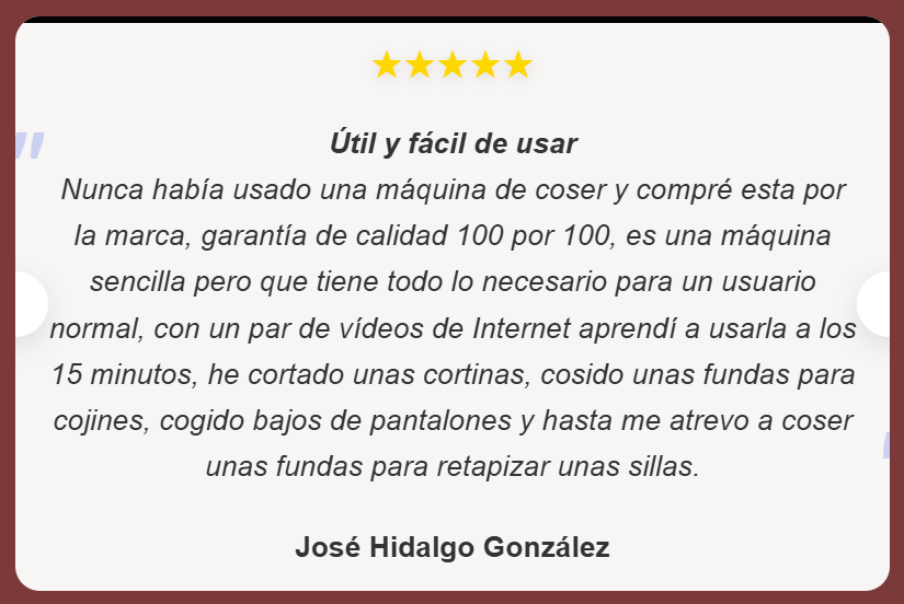 Reseña 5 máquina de coser